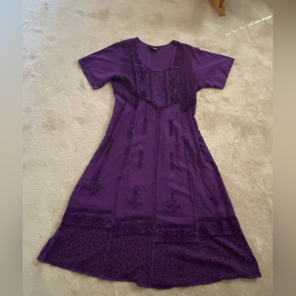 Holy Clothing  2X purple very gently worn back tie. Embroidered and some velvet